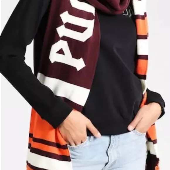 New Fenty Puma By Rihanna Long Varsity Scarf Winetasting Vanilla Ice Flame - Picture 2 of 7
